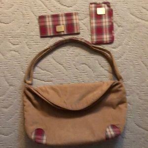 Corduroy purse , check book and eyeglass case